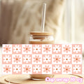 Retro flower - 16oz Libbey Glass Cup Wrap Only