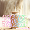 Rainbow leopard - 16oz Libbey Glass Cup Wrap Only