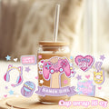 Game Girl - 16oz Libbey Glass Cup Wrap Only