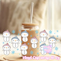 Snowman cute - 16oz Libbey Glass Cup Wrap Only